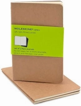 magnetic Moleskine Cahiers Plain Notebook Set- Kraft Pocket