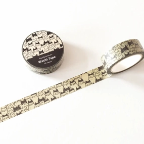 durable Monochrome Cats Washi Tape