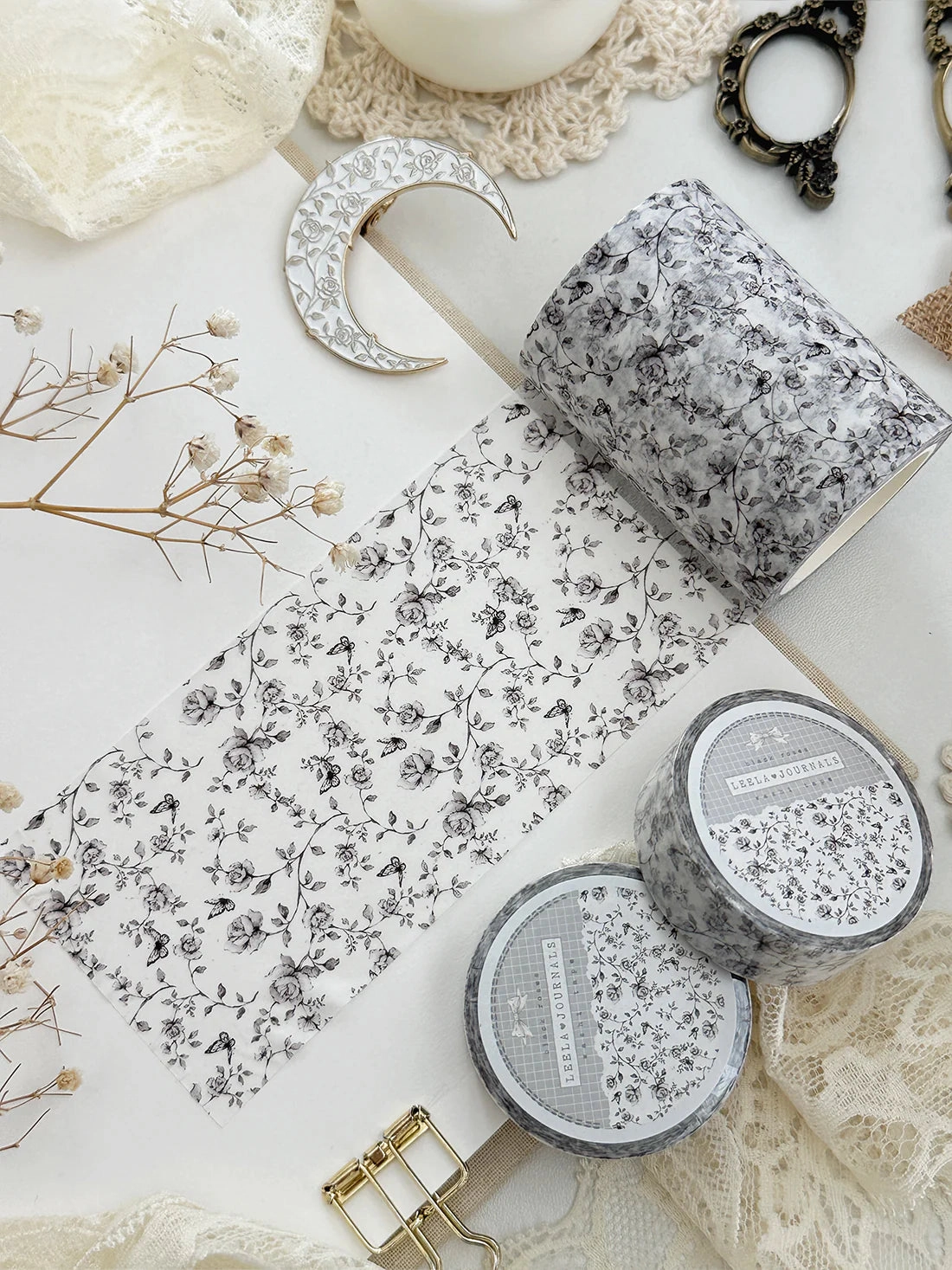 Monochrome Roses Washi Tape 60Mm exclusive