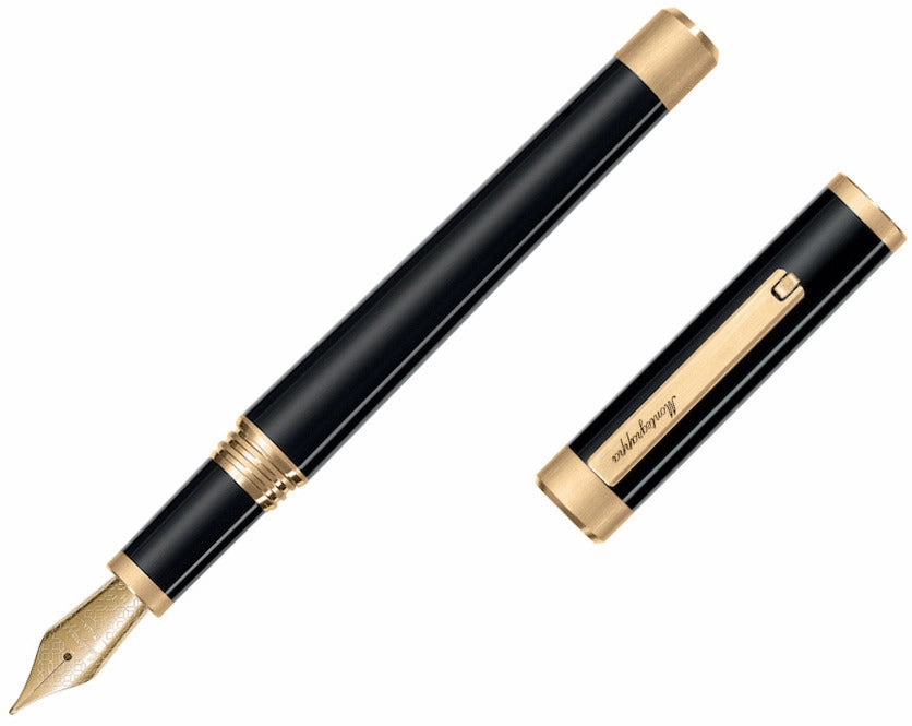 short minimalist Montegrappa Zero Black & Gold Fountain Pen