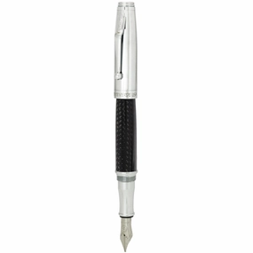 Monteverde Invincia Chrome Carbon Fiber Fountain Pen superior recycled