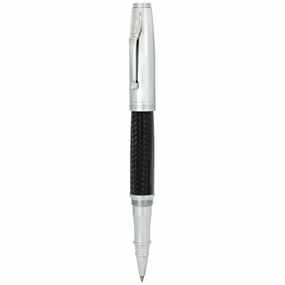Monteverde Invincia Chrome Carbon Fiber Rollerball Pen springloaded economical