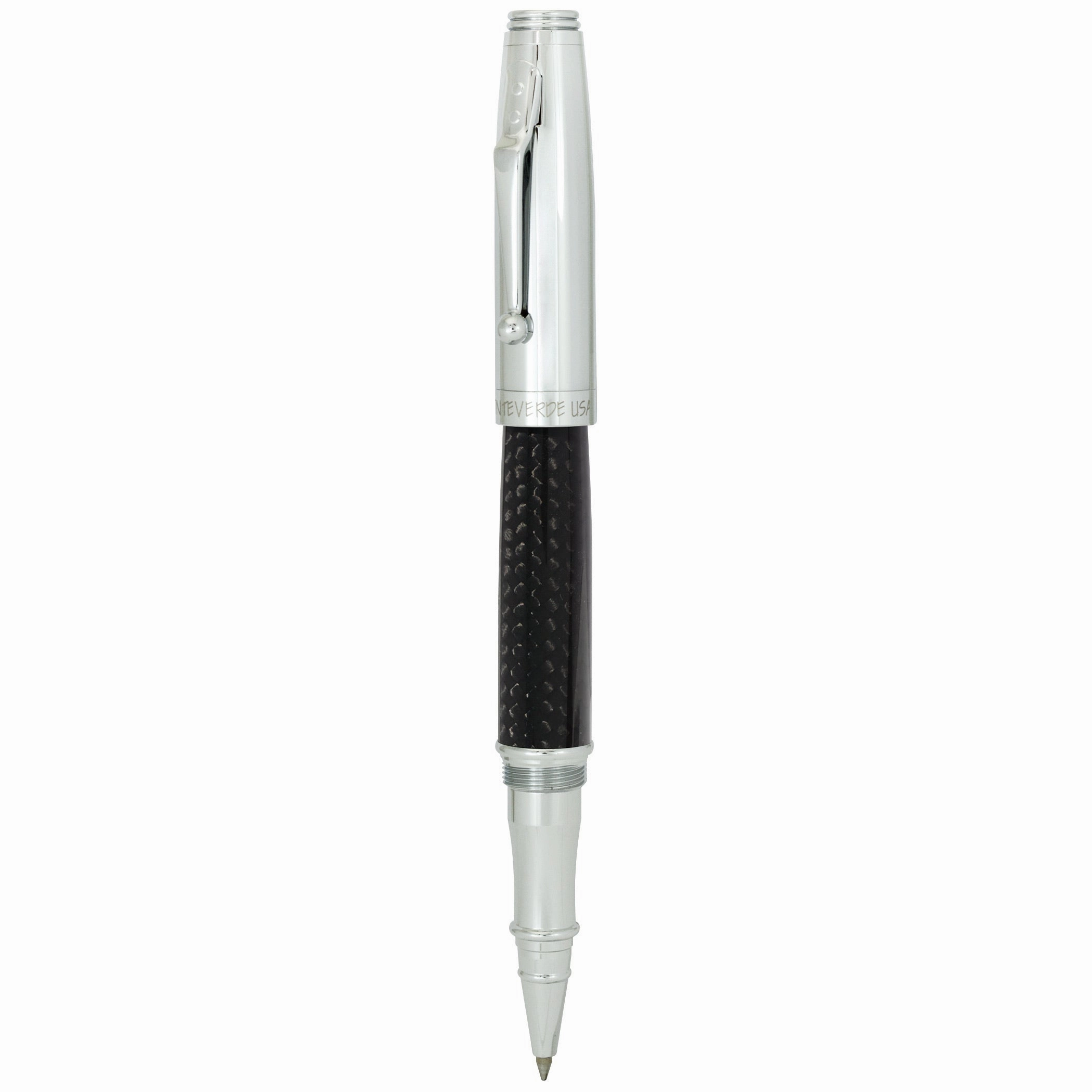 Monteverde Invincia Chrome Carbon Fiber Rollerball Pen springloaded economical