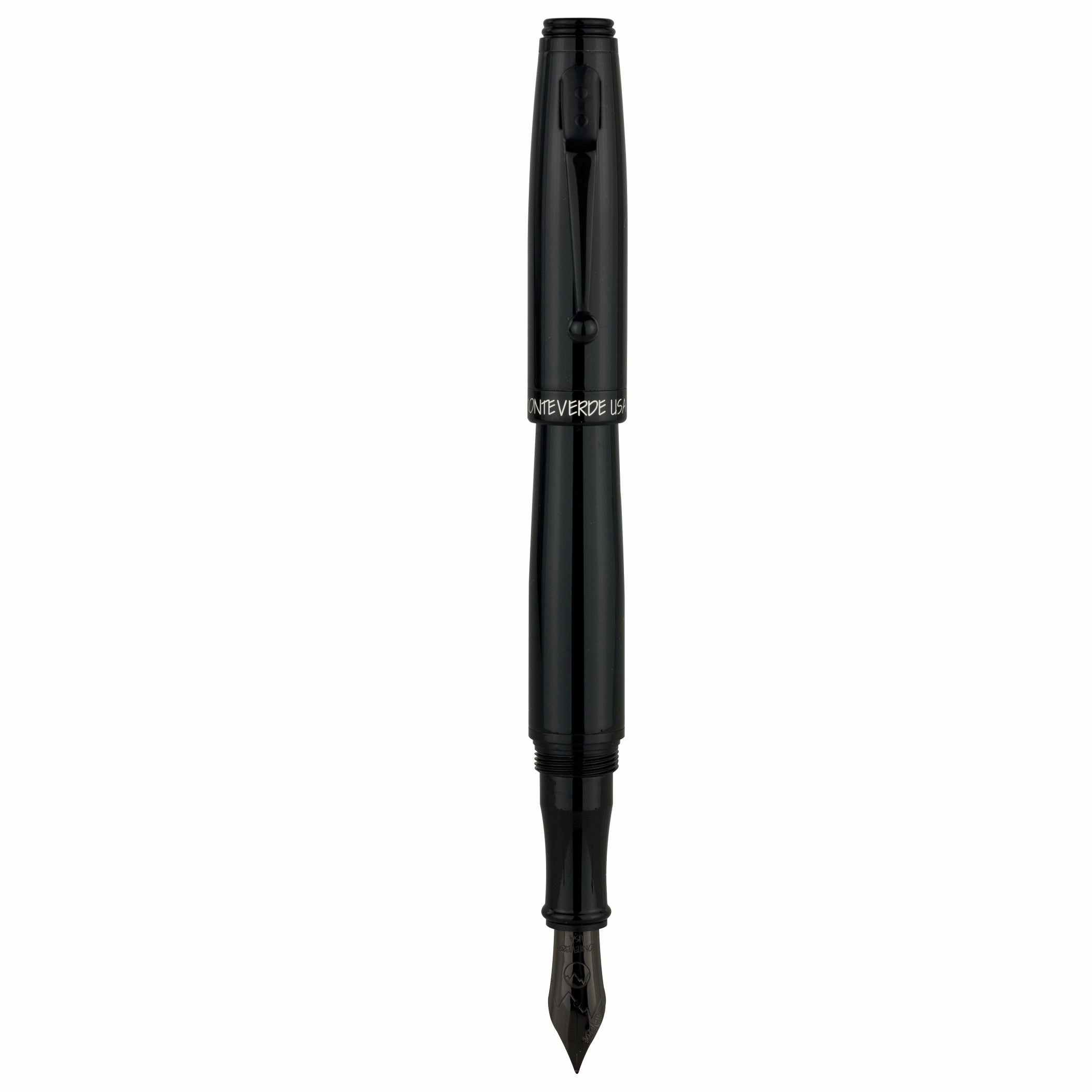 Monteverde Invincia Color Fusion Stealth Black Fountain Pen metallic bold
