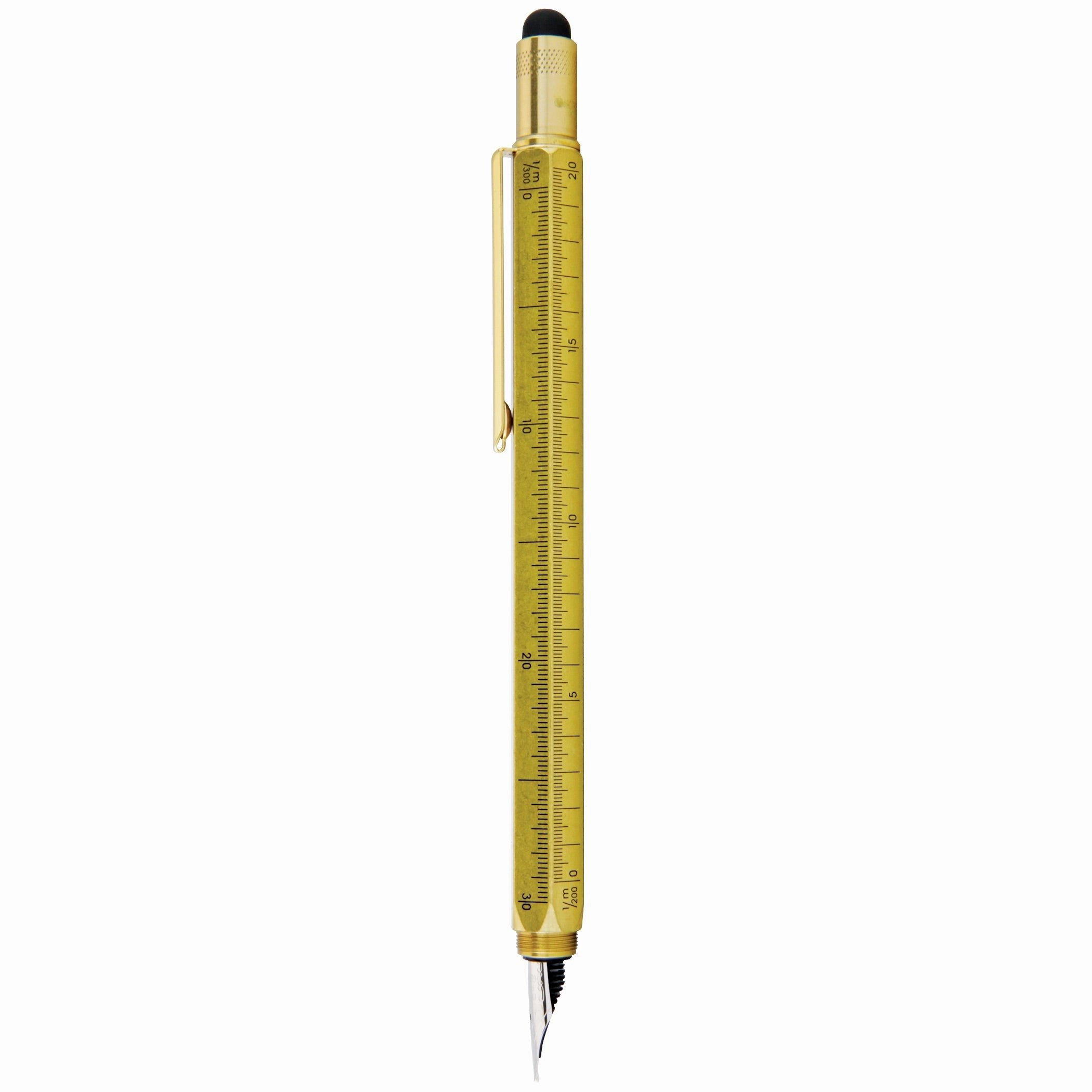 flat Monteverde One Touch Stylus Tool Brass Fountain Pen