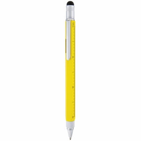 Monteverde One Touch Stylus Tool Yellow Ballpoint Pen automatic leather