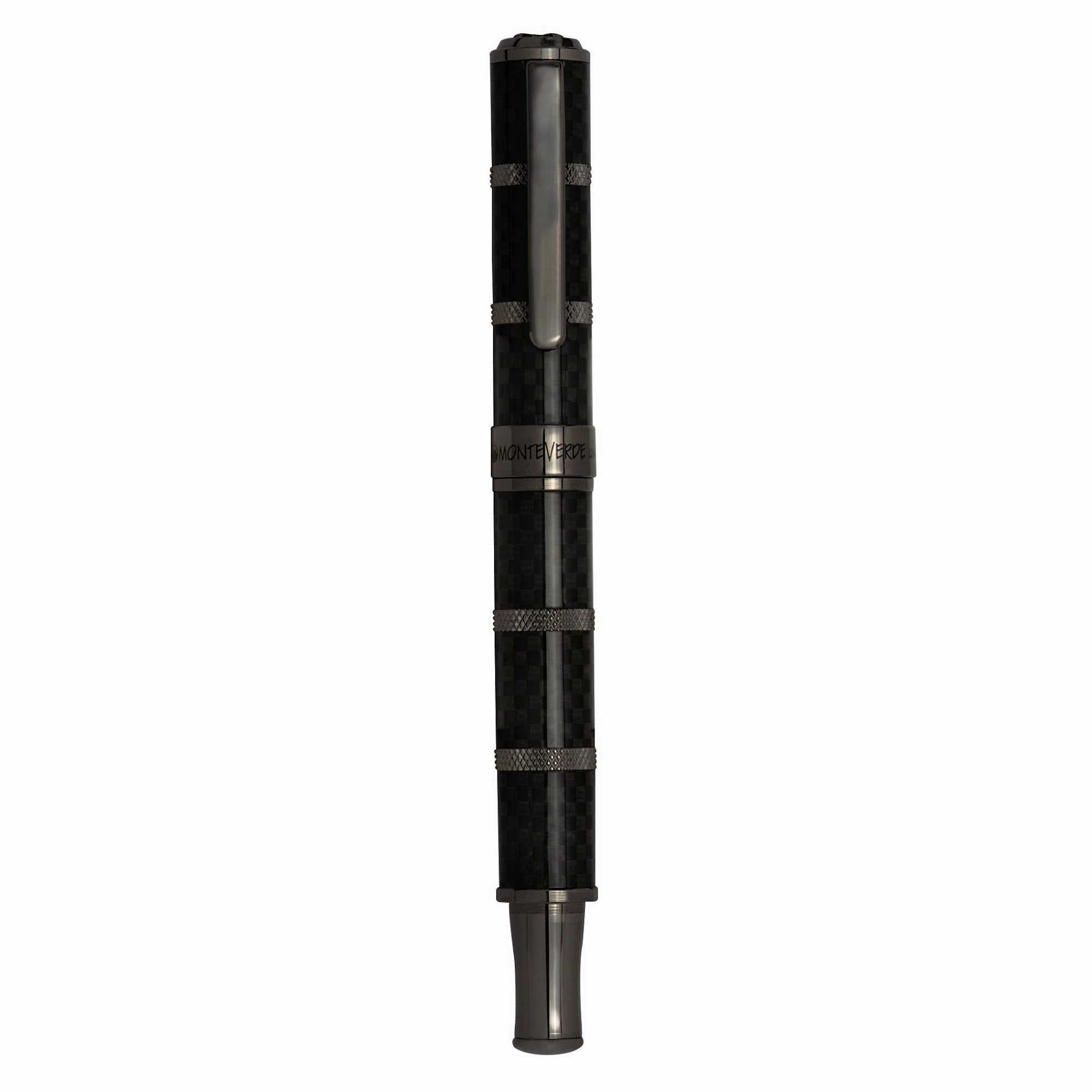 Monteverde Regatta Full Carbon Black Fountain Pen wooden flat