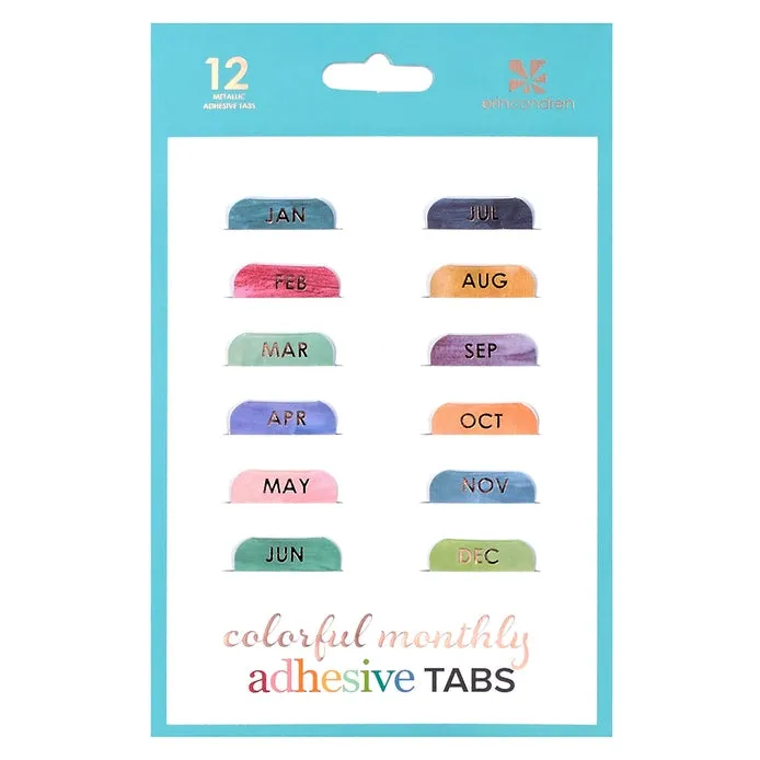 glass Monthly Adhesive Tabs - Colorful