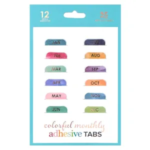 Monthly Adhesive Tabs - Colorful resin popular