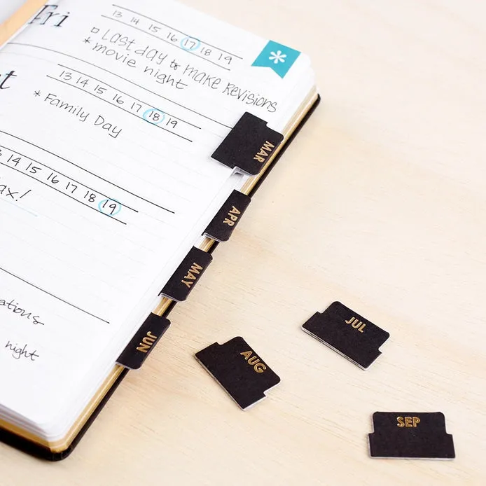 bamboo Monthly Adhesive Tabs - Neutral