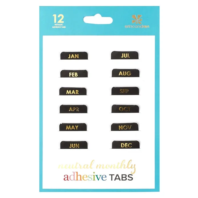 Monthly Adhesive Tabs - Neutral sealed