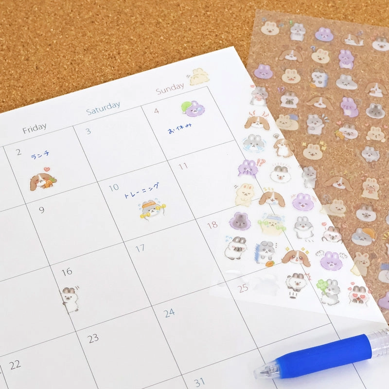 bamboo Mood Icon Sticker Sheet - Rabbit
