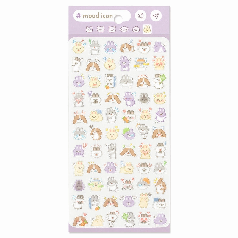 Mood Icon Sticker Sheet - Rabbit resin