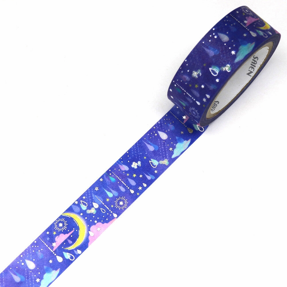 Moonlit Night Drops Washi Tape Saien sturdy