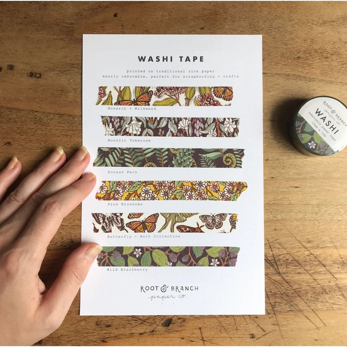 wooden top Moonlit Tuberose Washi Tape