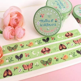 Moths & Wildflowers Washi Tape heatproof