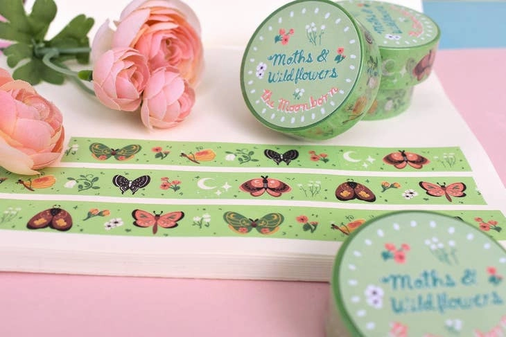 Moths & Wildflowers Washi Tape retro biodegradable