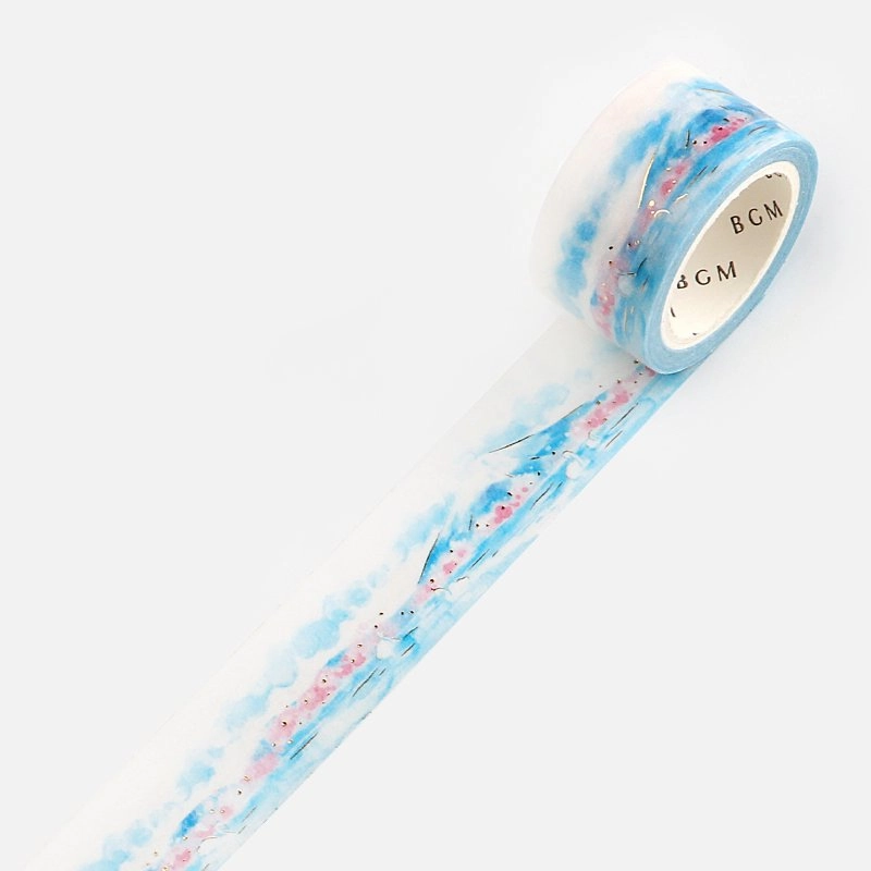 rubber giant Mount Fuji Watercolor Washi Tape Foil Bgm