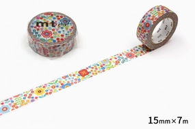 Mt Ex Washi Tape - Small Florets & Flower Garden metallic robust
