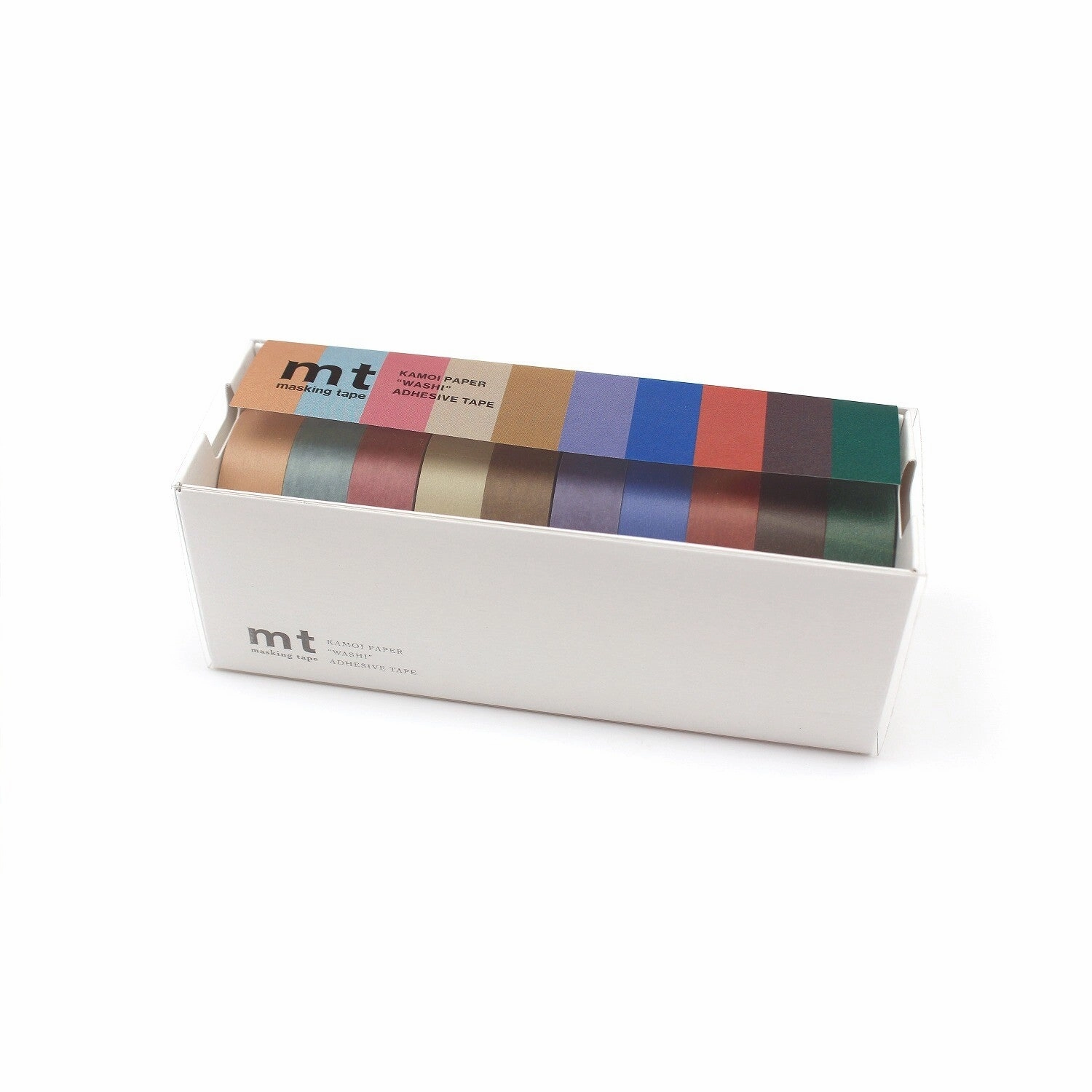 Mt Solids Washi Tape Dusty Colors - 10 Color Set retractable vivid