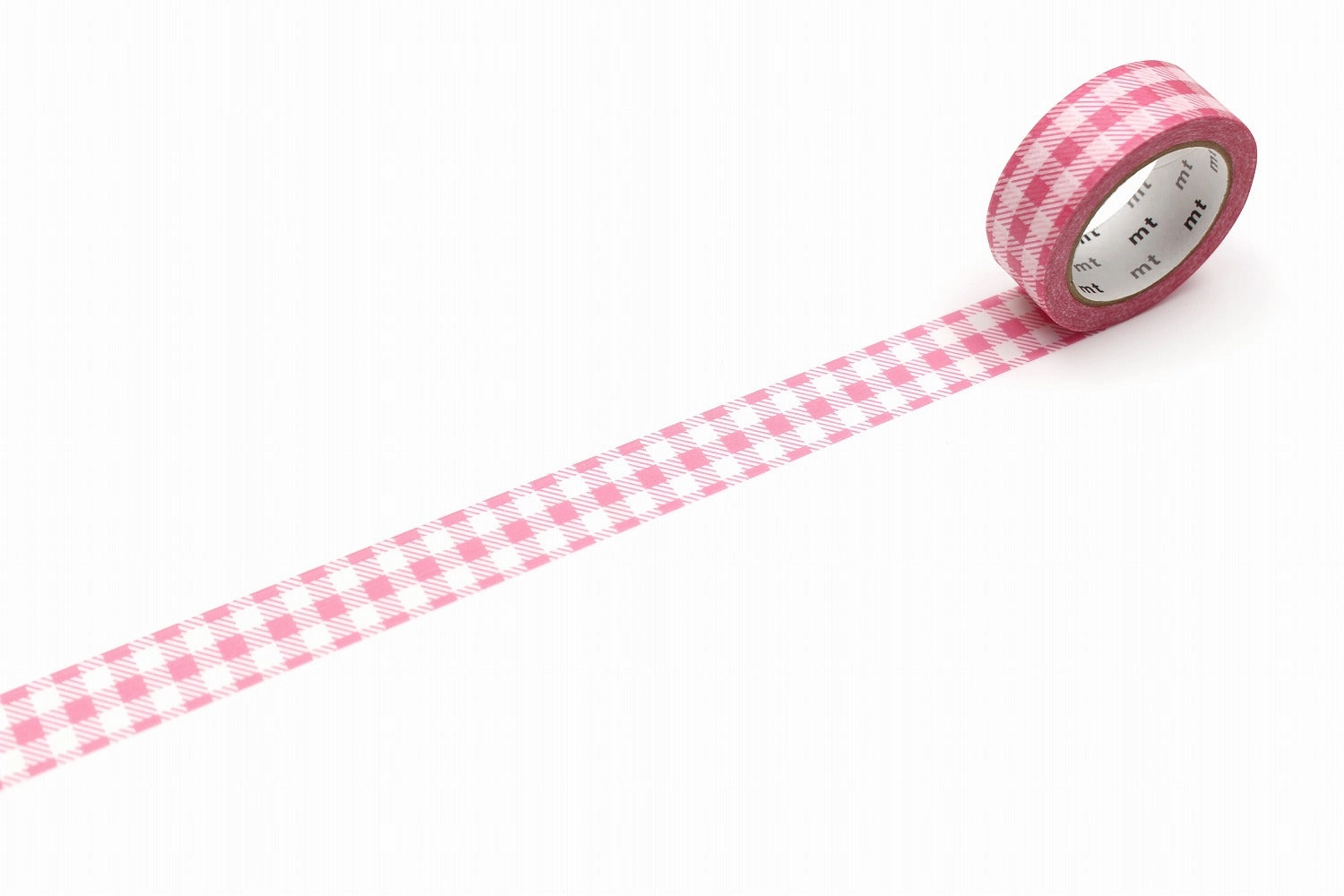 steel lasting Mt Washi Tape - Striped Gingham Check Pink