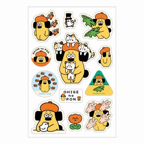 Multi-Sticker Ohige No Pon - Pon Chan And Animals adjustable