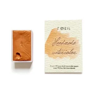 Orange Rock (Mineral) - Artist Grade Handmade Honey Based Watercolor Paint Full Pan 3.2Ml alloy top