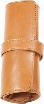 Aston Leather 5 Pen Rollup Tan washable