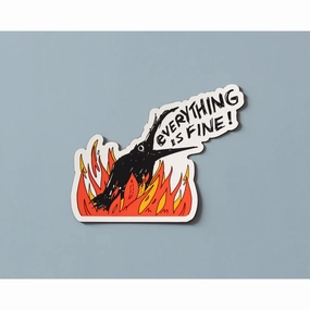 wrapped Everything Is Fine Crow Vinyl Sticker