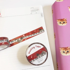 Piano Cat Nao Family Japanese Washi Tape original luxury