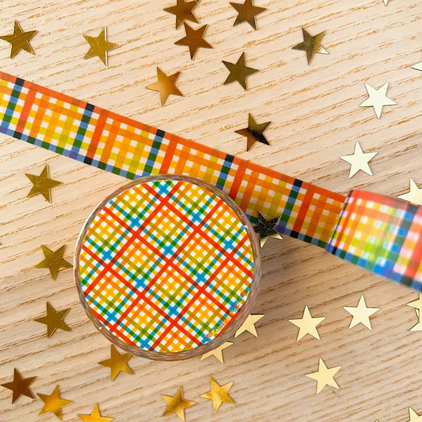 special Rainbow Plaid Washi Tape