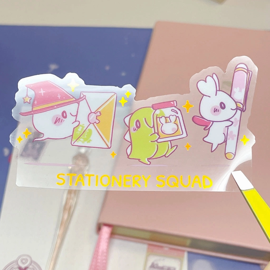 Sakuradragon Stationery Squad Clear Sticker adjustable