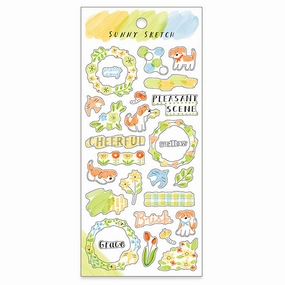 Sunny Sketch Dog Sticker ergonomic