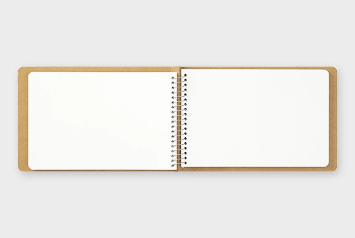 Traveler'S Company Spiral Ring Notebook- Blank Md White Paper- Horizontal B6 bright portable