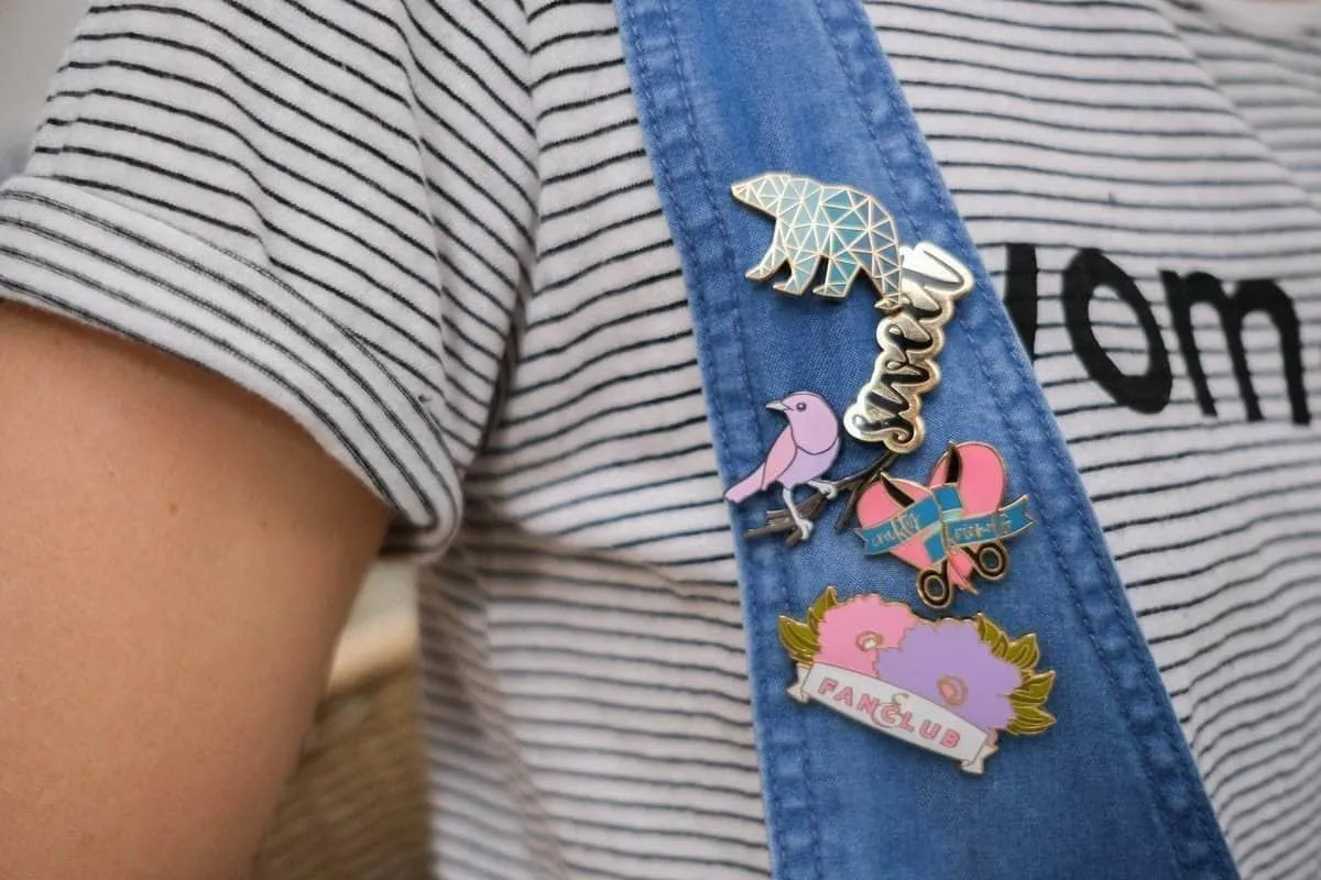 single classic Altenew Fan Club Enamel Pin