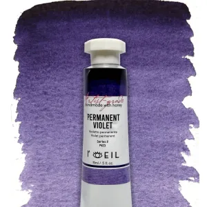 glossy Permanent Violet R Pv23 - Artist Grade Handmade Honey Based Watercolor Tube 15Ml