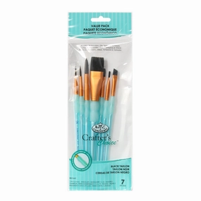 7-Pack Black Taklon Wash Paintbrushes limited