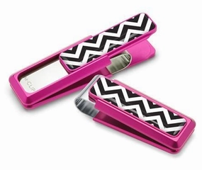 M-Clip Pink W/Zigzag Inlay Money Clip portable resin