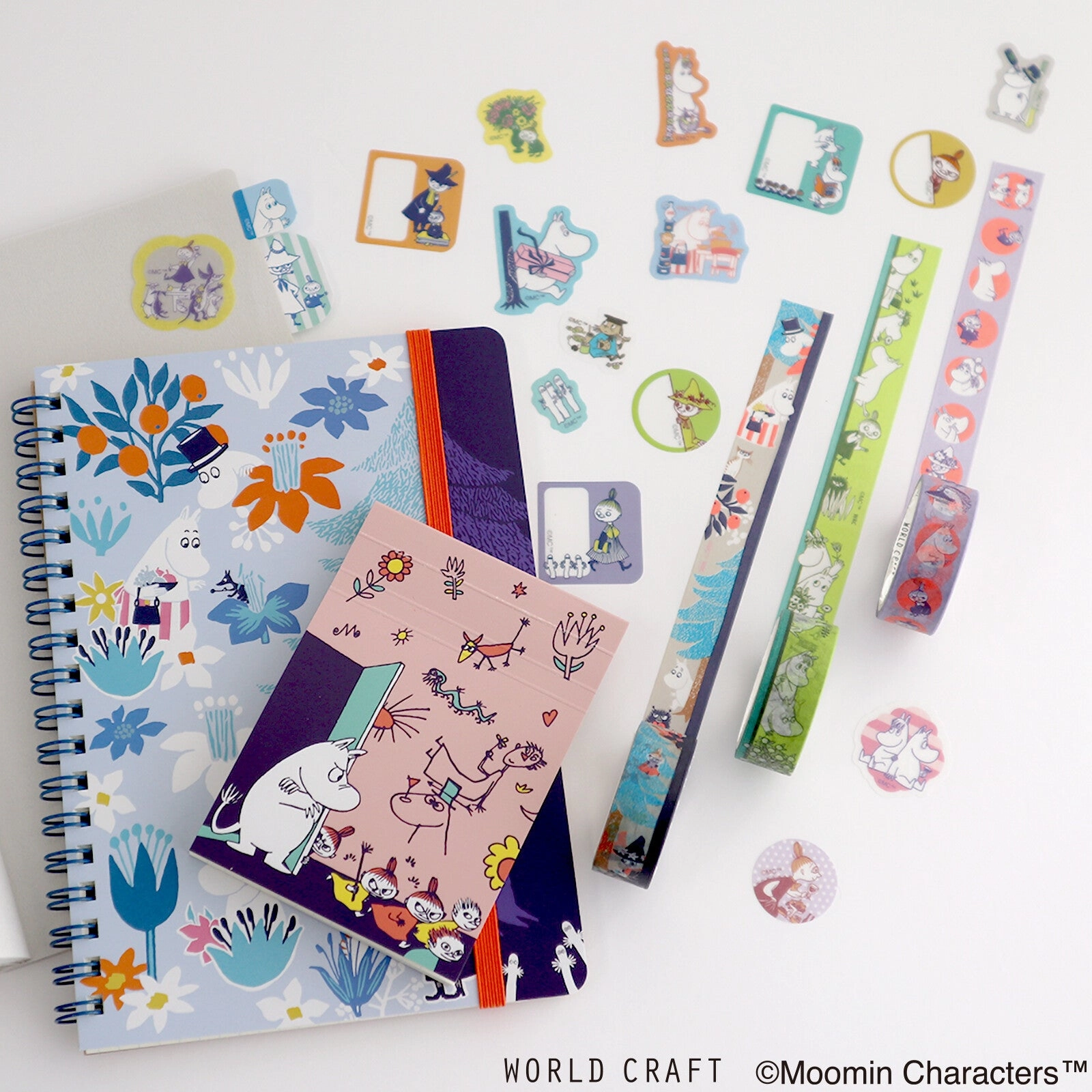 slim minimalist Moomin Washi Tape Pink Border