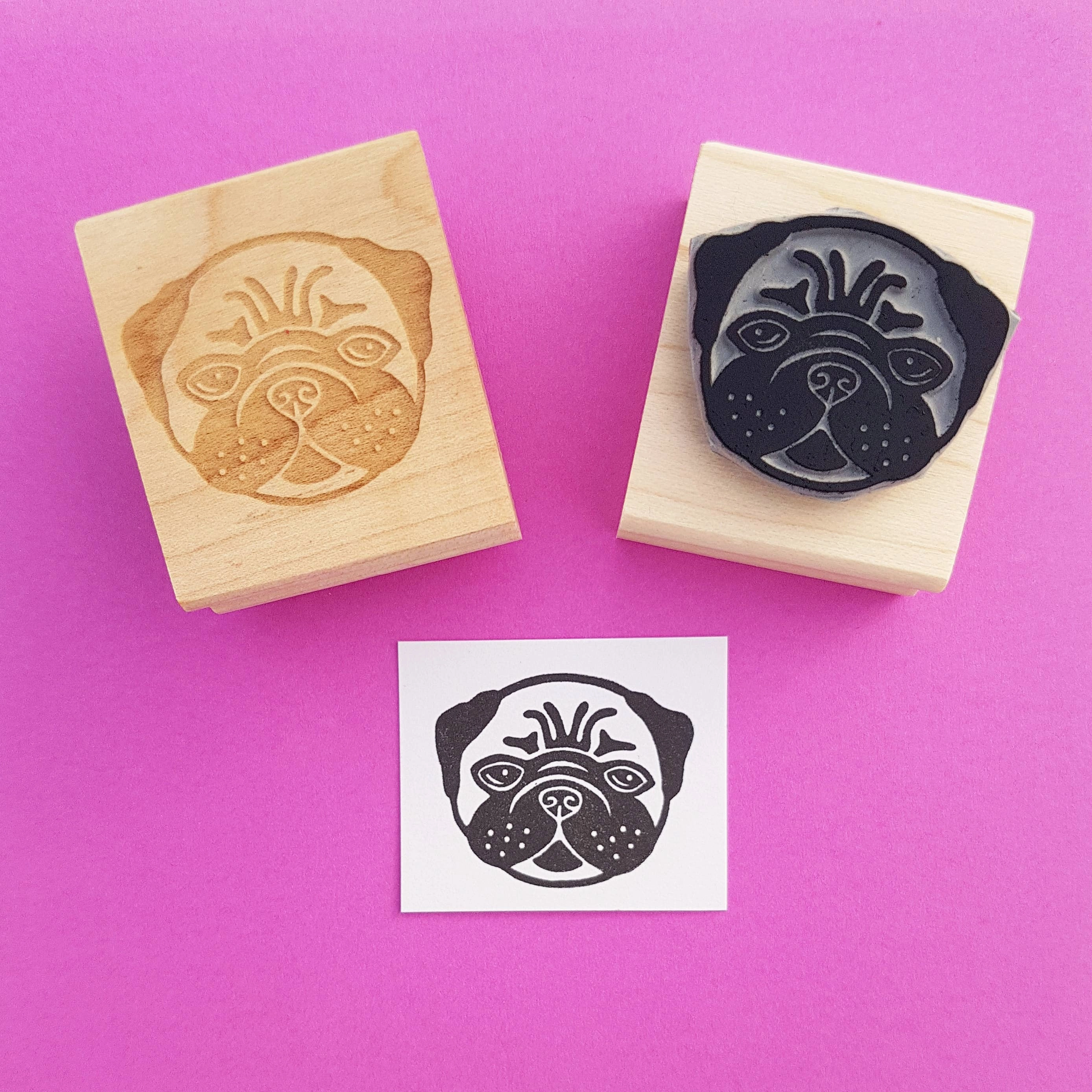 collectible Pug Dog Rubber Stamp