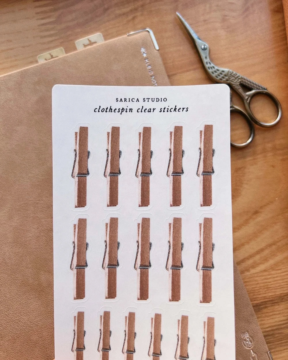 Sarica Studio Clothespin Stickers biodegradable