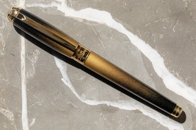 quickdry stackable St Dupont Line D Sunburst Black Rollerball Pen