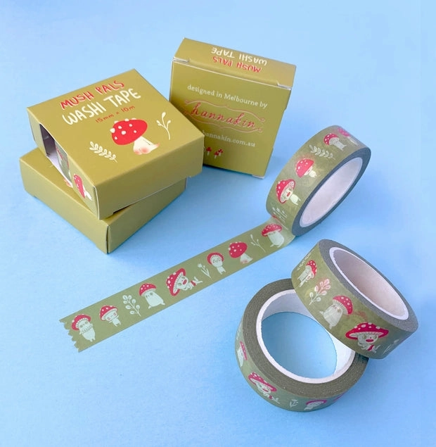 tiny bronze Mush Pals Washi Tape (Mustard)