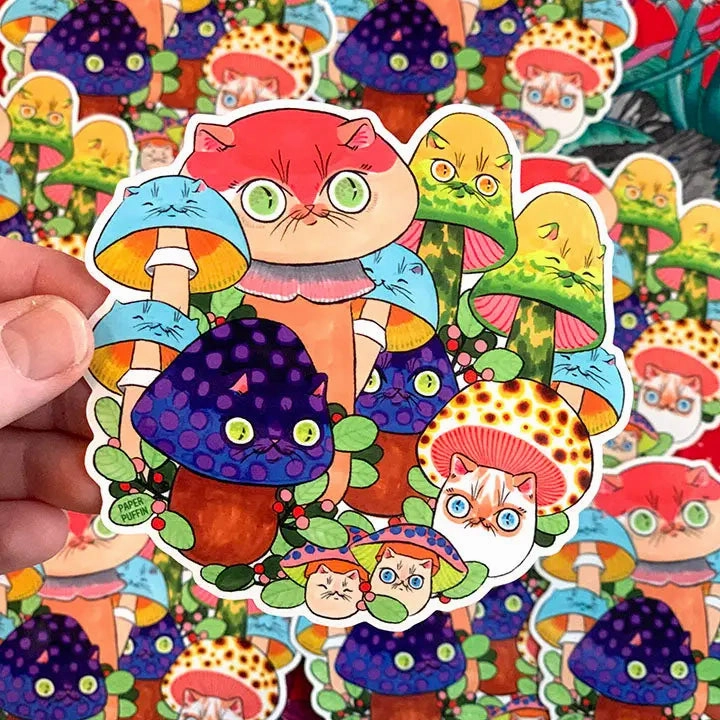 professional Mushroom Cat #27 Vinyl Sticker