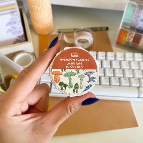 sleek Mushroom Foraging Washi Tape