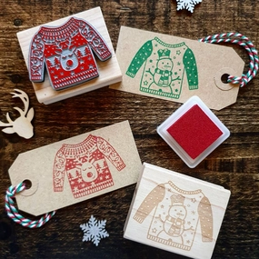 limited Christmas Jumper Sweater Rubber Stamp