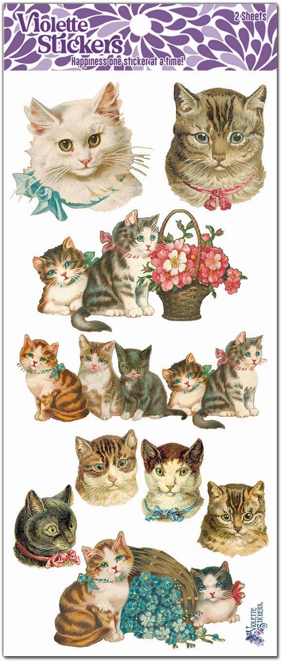 washable versatile Classic Cats Stickers