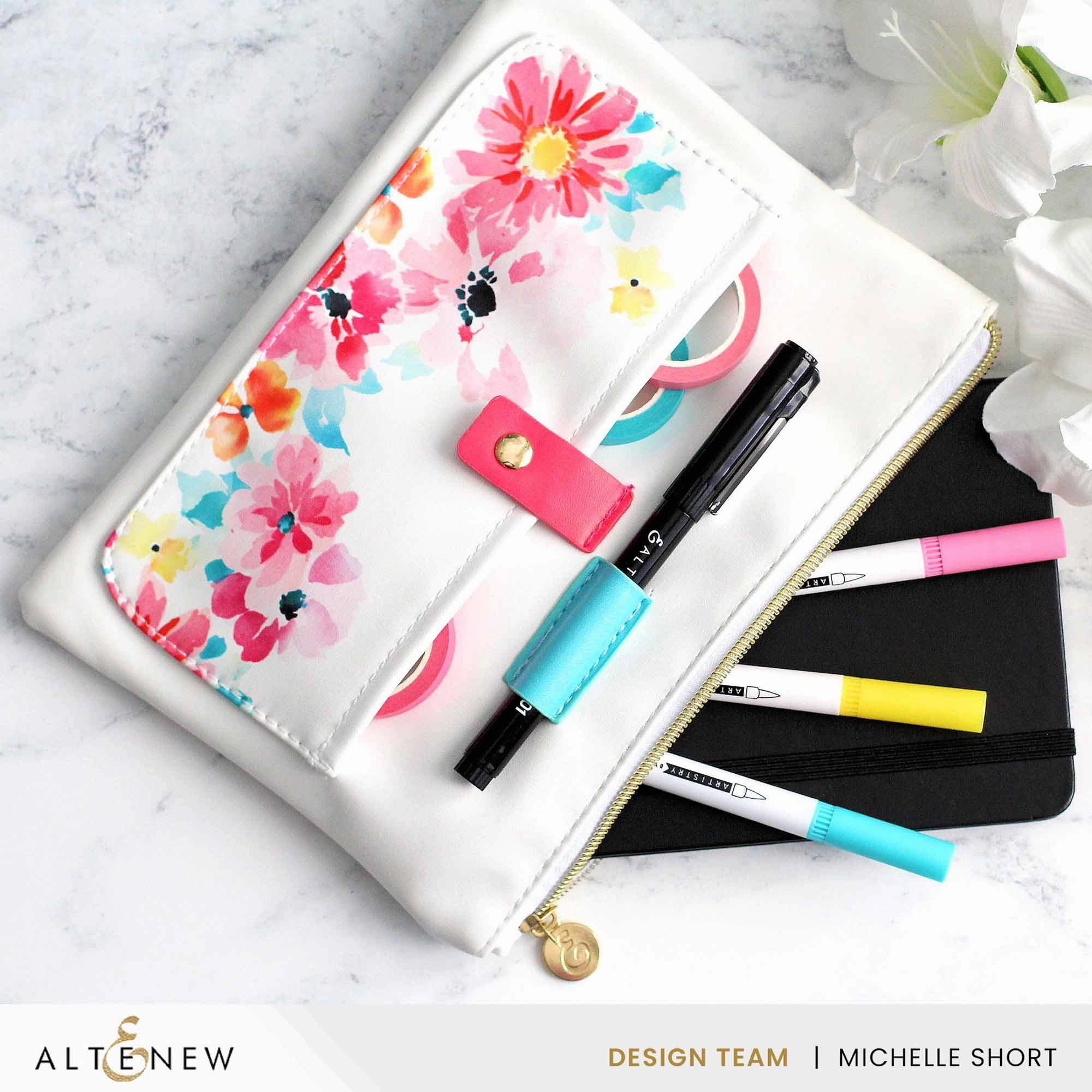 earthy tall Dreaming In Watercolor Pocket Zipper Pouch (235Mm X 165Mm)