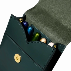 Ferris Wheel Press - Leather Stationery Collection - The Pendant Purse - Deep Teal eco