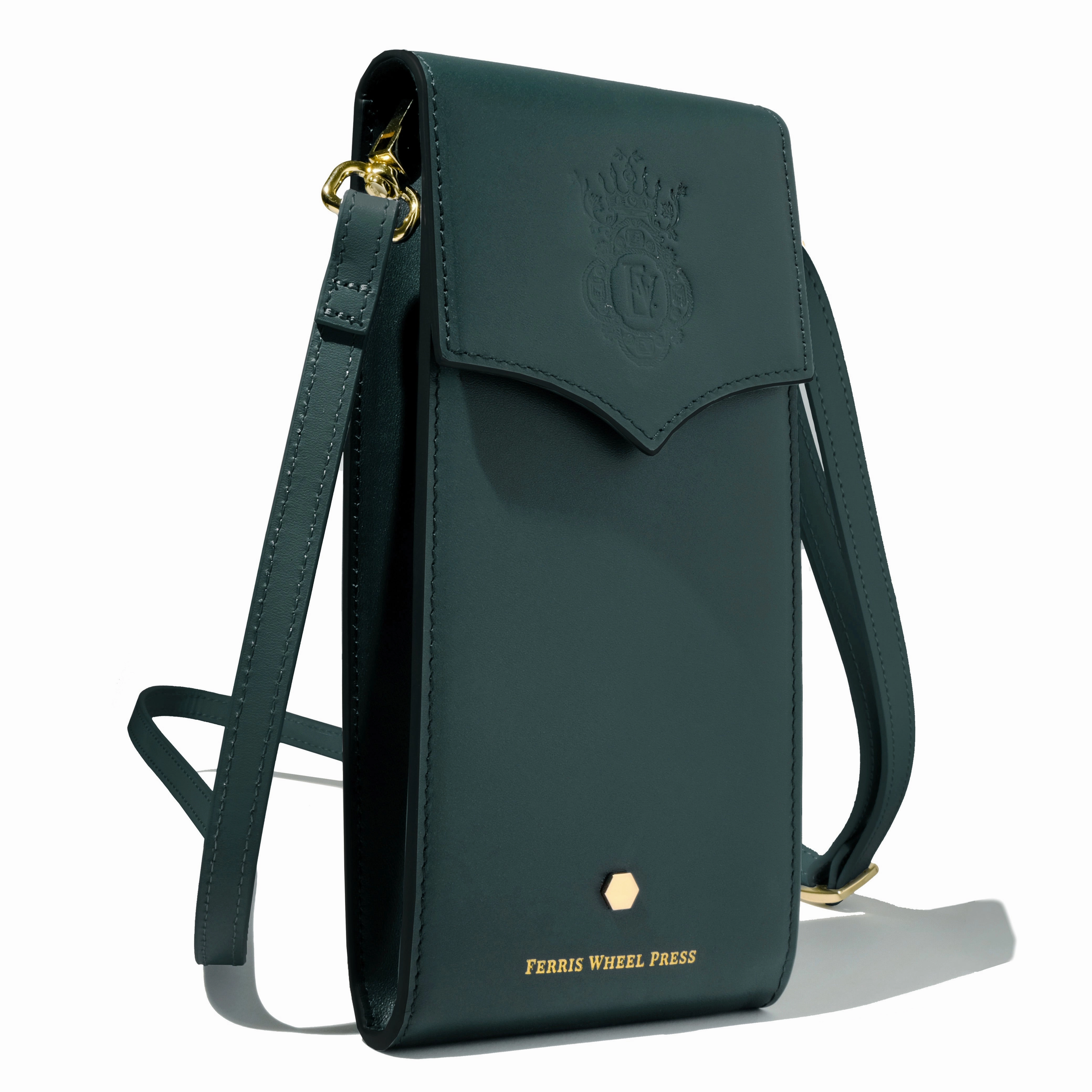 Ferris Wheel Press - Leather Stationery Collection - The Pendant Purse - Deep Teal steel